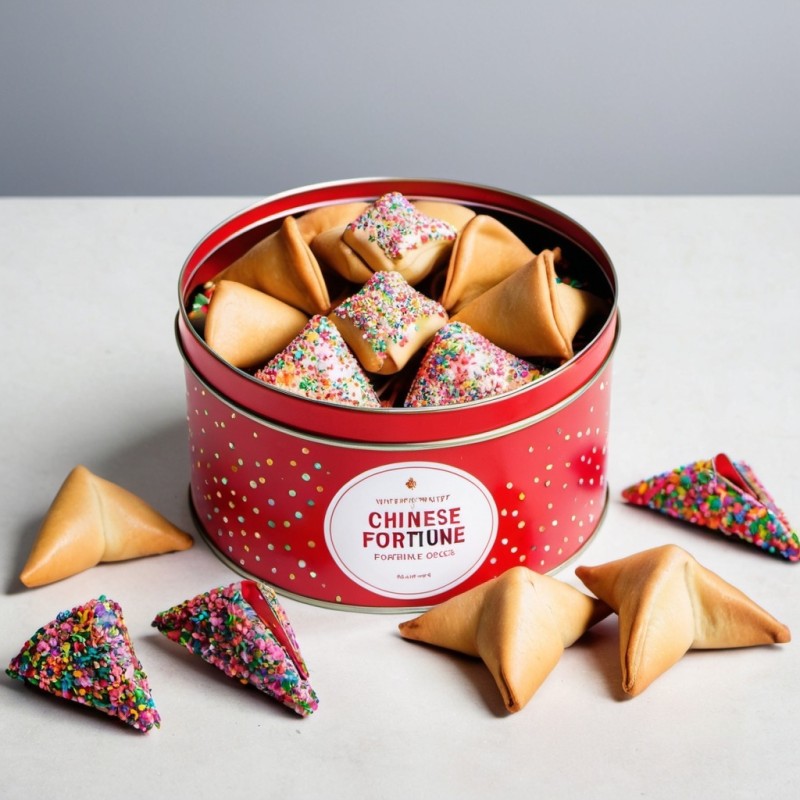 Gift box - Fortune cookies red tin box