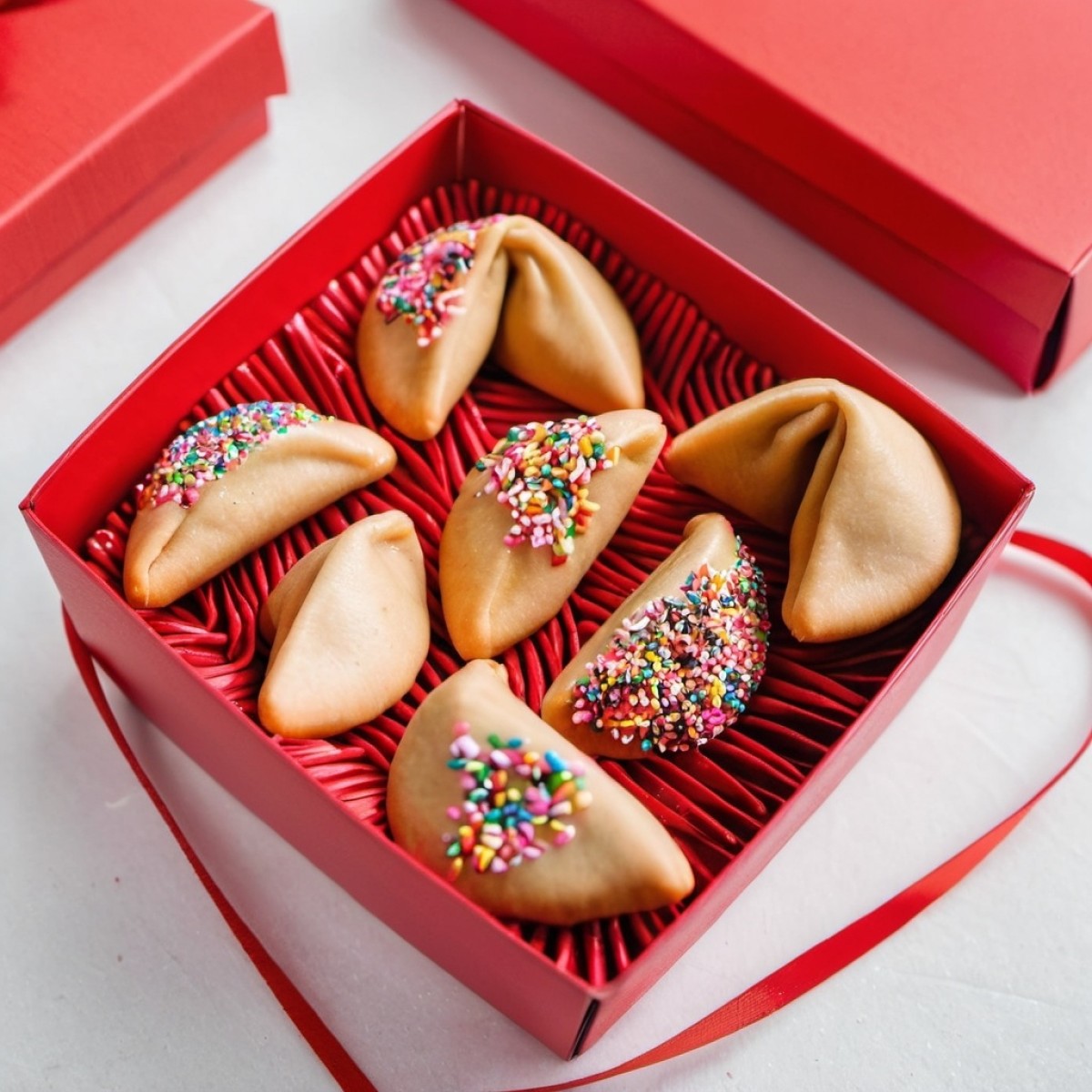 Gift box - Fortune cookies red paper box